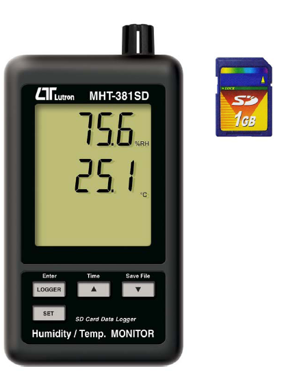 Lutron Air Quality Monitor (MCH-383SD) CO2, RH & Temp Datalogging